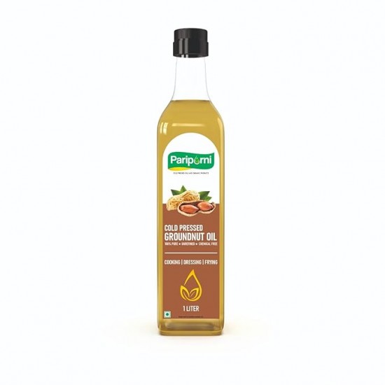 PARIPURNI Cold Pressed Groundnut Oil | 2 Litre | Organic Wood Pressed Oil | Cooking Oil | Peanut Oil
