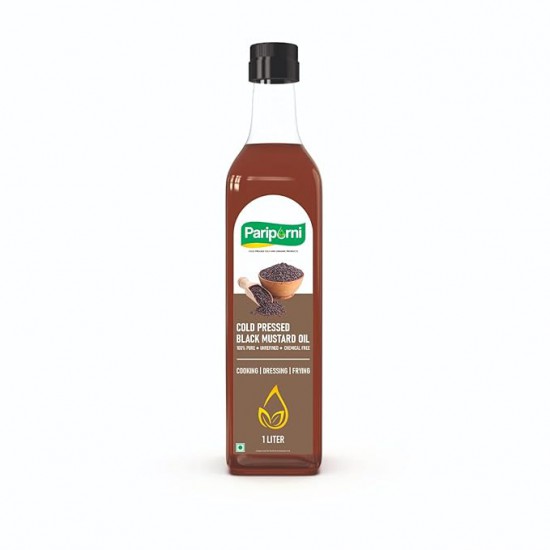 PARIPURNI Cold Pressed Black Mustard Oil - 1L | Plastic Bottle 